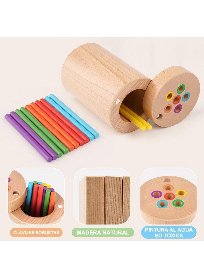 Vanplay ألعاب فانبلاي مونتيسوري للأطفال بعمر سنتين، ألعاب مطابقة الألوان لتطوير المهارات الحركية الدقيقة للأطفال بعمر 3 سنوات، ألعاب تعليمية خشبية للأطفال بعمر سنتين - Image 3