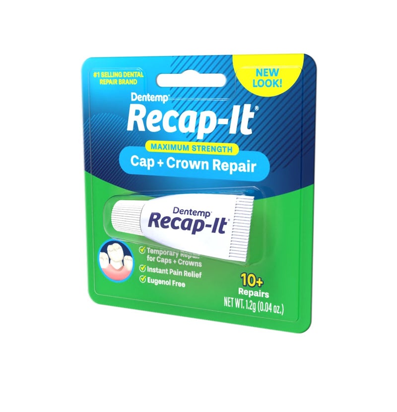 Dentemp Recap-It Cap and Crown Repair Dental Kit - Fast Acting Formula Dental Cement for Loose Caps (Pack of 1) - Temporary Cement for Crown and Bridge - Image 2