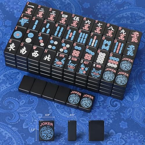 GUSTARIA American Mahjong Tiles 12Tiles Only 166 Mahjong Tile Set with Black Color Tiles Only - Image 5