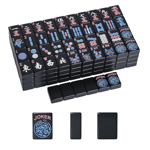 GUSTARIA American Mahjong Tiles 12Tiles Only 166 Mahjong Tile Set with Black Color Tiles Only - Image 1