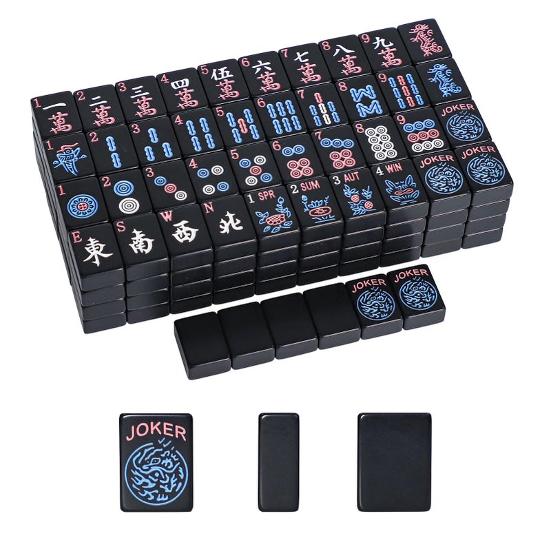 GUSTARIA American Mahjong Tiles 12Tiles Only 166 Mahjong Tile Set with Black Color Tiles Only - Image 3