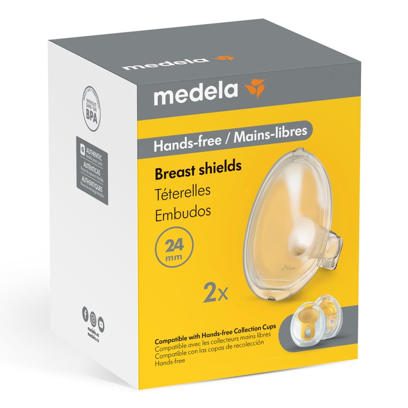 Medela Hands-Free Breast Shields 24mm, for Use with Hands-Free Collection Cups, 2 Count - Image 2
