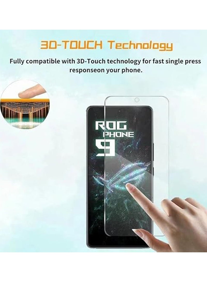 General Screen Protector Compatible with Asus ROG Phone 9/9 Pro, [2 Pack] Anti-scratch 9H Hardness Tempered Glass, Bubble-Free, HD Transparent Protective Film for Asus ROG Phone 9/9 Pro  - Image 2