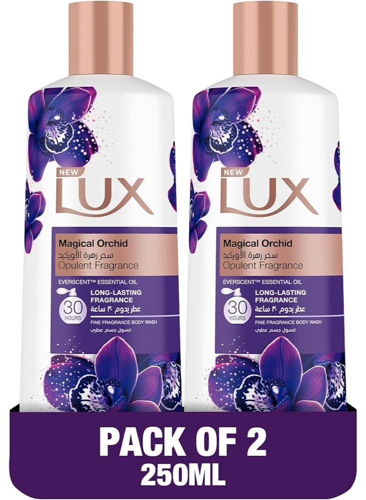 Lux Body Wash with Magical Orchid Long Lasting Shower Gel Dual Pack 2 x 250ml