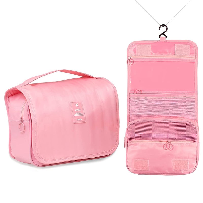 TAGUDA Multi-Function Travel Hanging Toiletry Bags Cosmetic Bag Makeup Bag for Women, Men (PINK) - Image 1