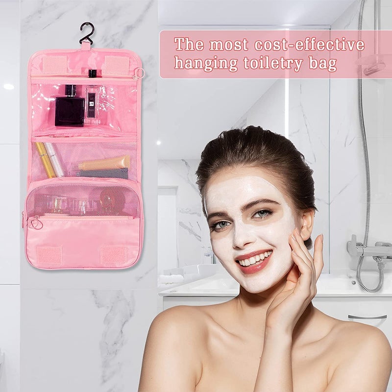 TAGUDA Multi-Function Travel Hanging Toiletry Bags Cosmetic Bag Makeup Bag for Women, Men (PINK) - Image 5
