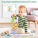 Zeoddler Montessori Toys for Toddlers 10 Pack Wooden Animal Stacking Blocks Sorting Stacking Preschool Learning Activities Gift for Boys Girls - Image 4