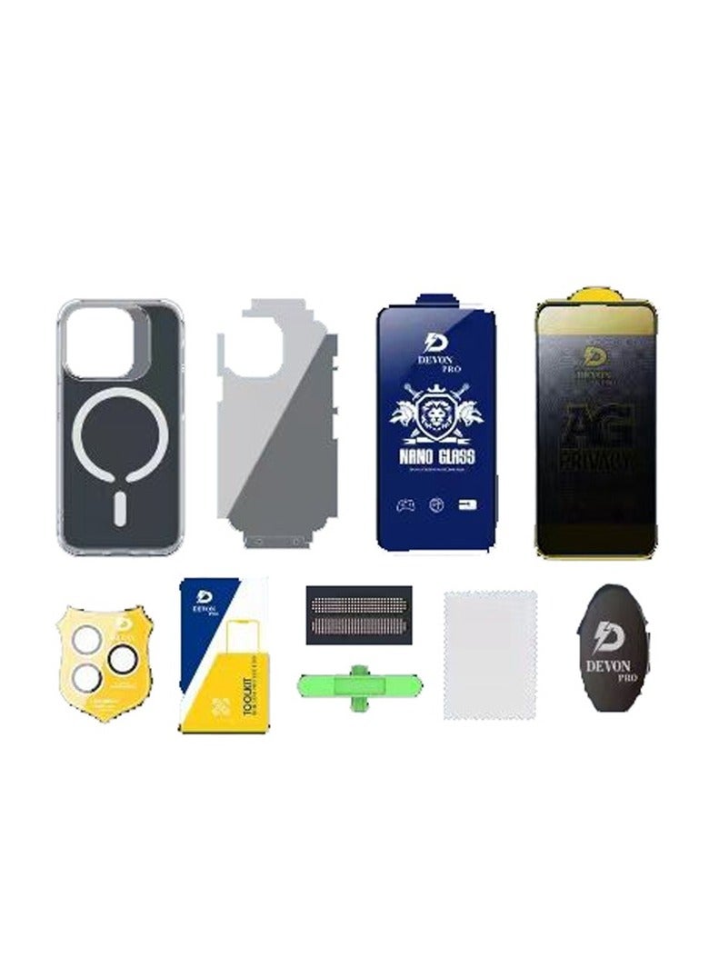 Devon iPhone 14 Pro Max MagSafe Protection Package 10in1 Complete Strongest Durable Case Kit for Everyday Use and Outdoor Activities - Image 2