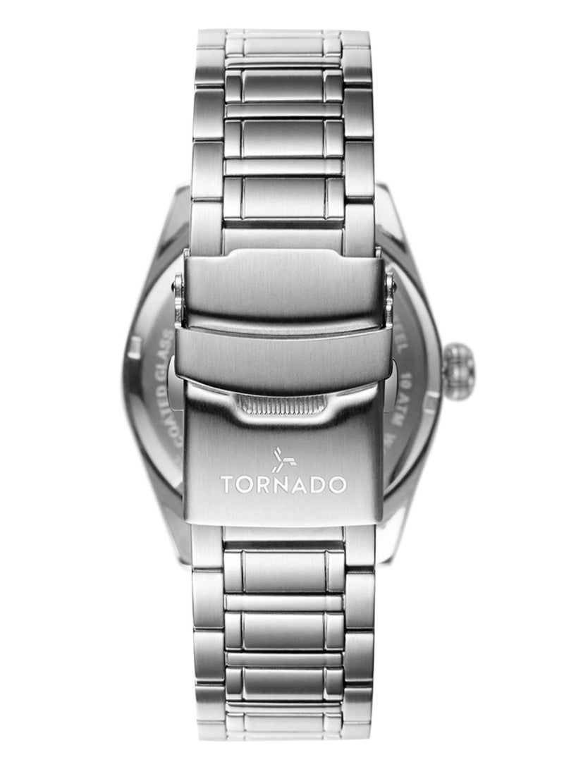 TORNADO Men's Stainless Steel Analog Watch T8007-SBSW - 42x48 mm - Image 3