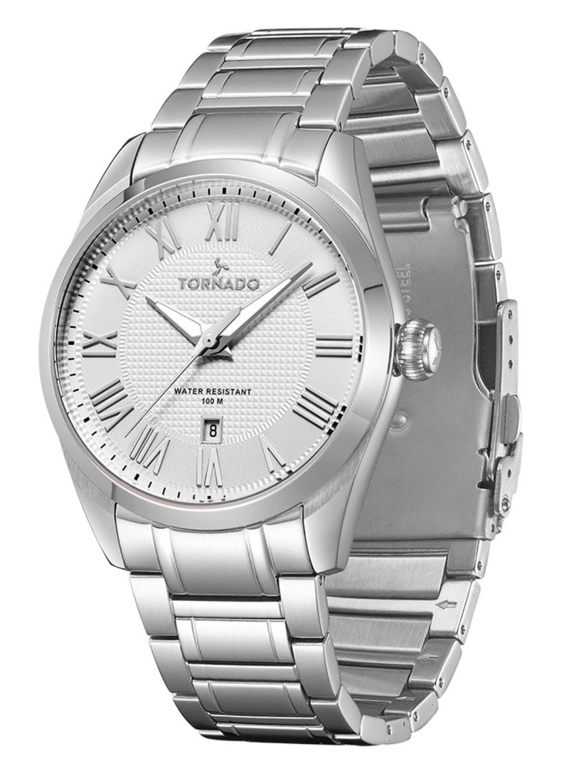 TORNADO Men's Stainless Steel Analog Watch T8007-SBSW - 42x48 mm - Image 2