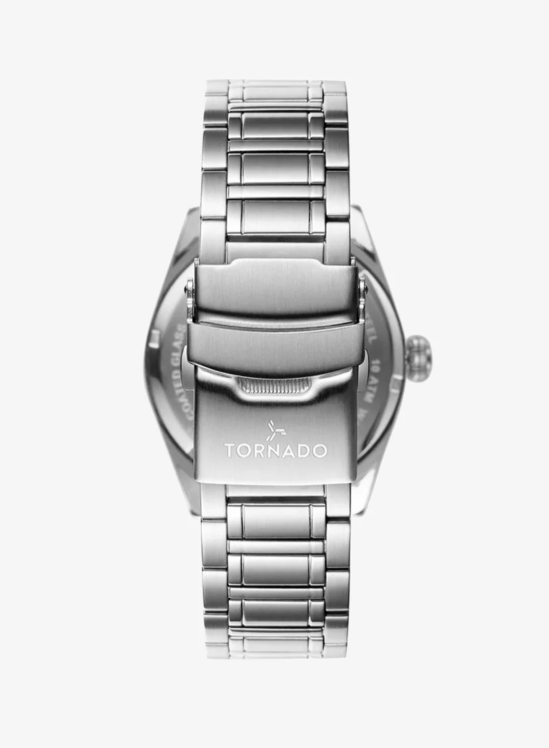 Tornado White Men's Solid stainless steel with Polished and brushed links. 3H with date Display Watch T8007-SBSW - 42mm mm for Men | Best Price UAE