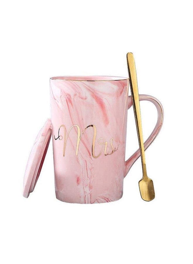 Skytone SKYTONE� Coffee Mugs,Couple Gifts, Anniversary Gift for Couple Special, Wedding Gift for Couples, Mrs Ceramic Coffee Tea Mug with Lid & Spoon with Gift Box (Mrs. Cup) - Image 1
