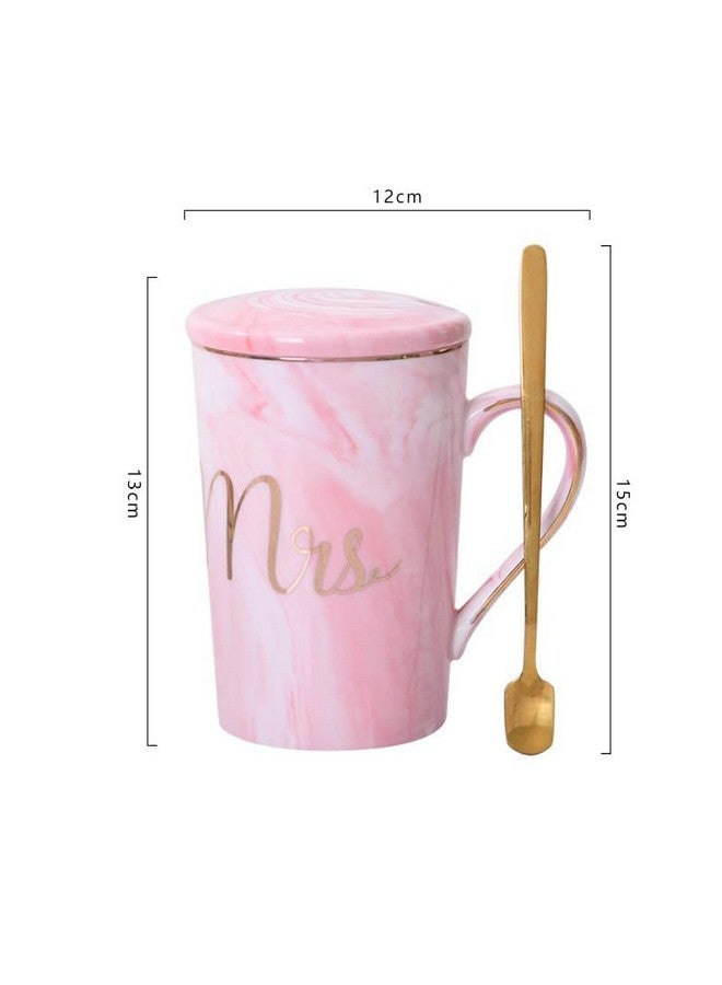 Skytone SKYTONE� Coffee Mugs,Couple Gifts, Anniversary Gift for Couple Special, Wedding Gift for Couples, Mrs Ceramic Coffee Tea Mug with Lid & Spoon with Gift Box (Mrs. Cup) - Image 4