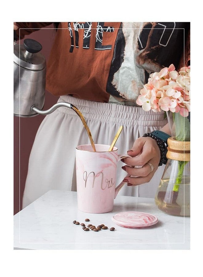 Skytone SKYTONE� Coffee Mugs,Couple Gifts, Anniversary Gift for Couple Special, Wedding Gift for Couples, Mrs Ceramic Coffee Tea Mug with Lid & Spoon with Gift Box (Mrs. Cup) - Image 3