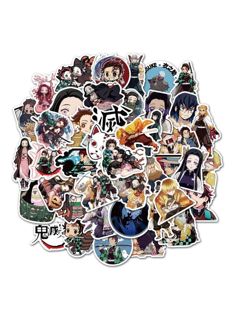 QiaoKai 5-Piece Demon Slayer Yaiba Action Figure Playset, with 50pcs Anime Stickers, Anime Figure Fan Collection Figurine for Children, Teens  - Image 3