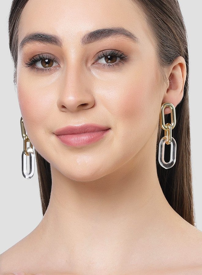 كارات كارت أقراط متدلية ذهبية وبيضاء من كارات كارت للنساء - Image 3