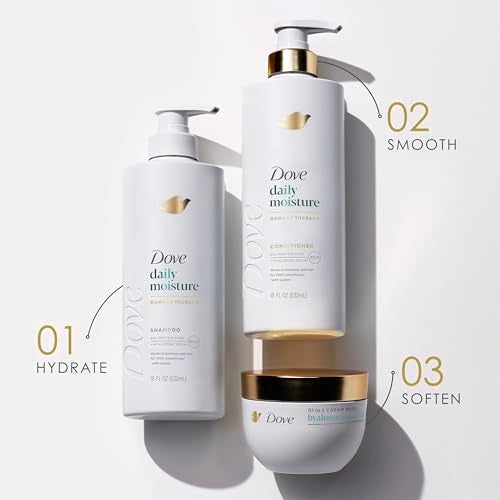 Dove Hair Hyaluronic Moisture for Dry Hair 10-in-1 Hydrating Hair Mask with Bio-Protein Care Technology and Hyaluronic Serum 9.2 Fl Oz - Image 4