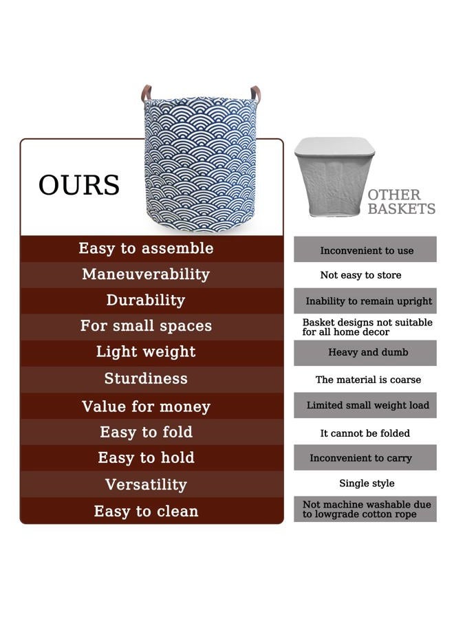 TeLUVHome 80L Waterproof Laundry Hamper in Family Leather Handle Laundry Basket in Dormitory Collapsible Laundry Bag in Nursery Large Clothes Toy Storage (951-Satisfied laundry hampers, 80L) - Image 4