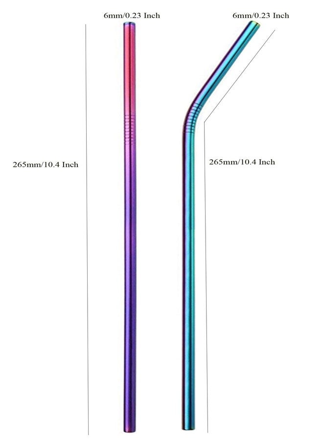 Sunwinc 50-Pack Stainless Steel Straws,Super Long 10.5 Inch Drinking Metal Straws for 30oz/20oz Tumblers Yeti Cups Travel Mugs,Reusable Rustproof Dishwasher Safe (All straight 50pcs -10.5" Rainbow) - Image 2