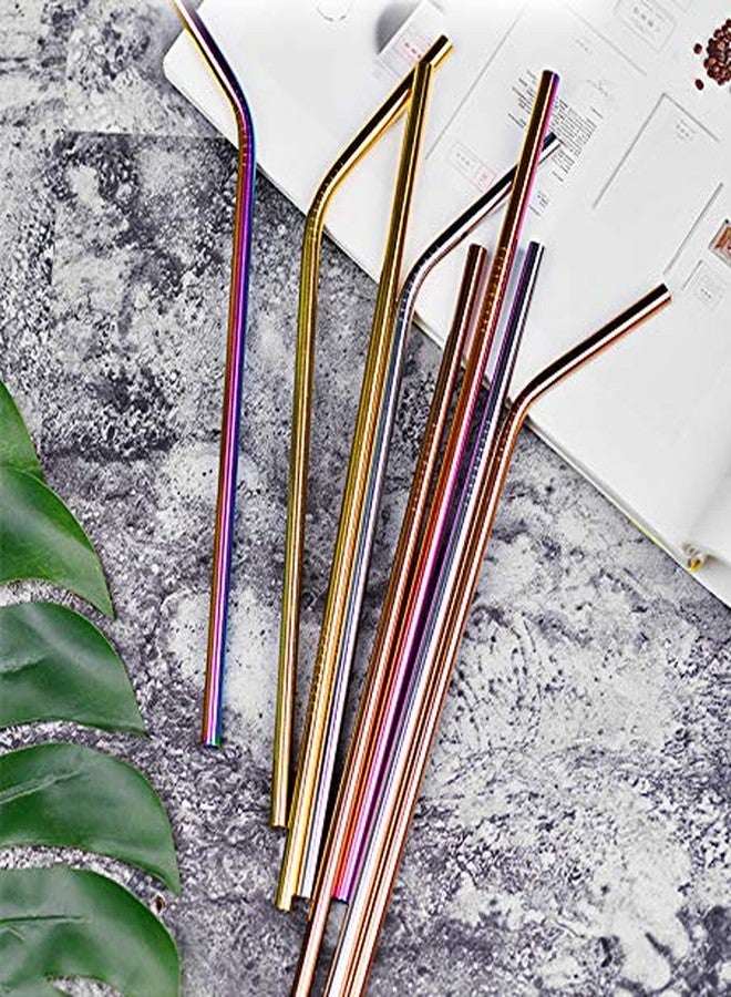 Sunwinc 50-Pack Stainless Steel Straws,Super Long 10.5 Inch Drinking Metal Straws for 30oz/20oz Tumblers Yeti Cups Travel Mugs,Reusable Rustproof Dishwasher Safe (All straight 50pcs -10.5" Rainbow) - Image 4