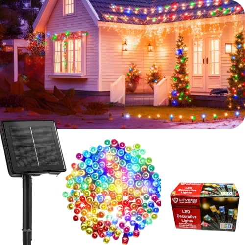 Litverse® Solar Powered 120 LED Waterproof String Lights – Indoor/Outdoor Decorative PVC Fairy Lights for Garden, Patio, Landscape, and Holiday Decoration (Multi) - Image 1