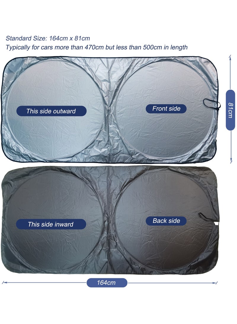 Generic Car Sun Shade for Windshield Car Sunshade Front Window Windscreen with Storage Pouch - Image 4