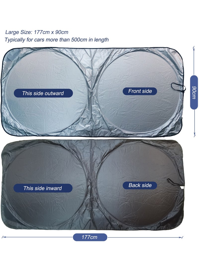Generic Car Sun Shade for Windshield Car Sunshade Front Window Windscreen with Storage Pouch - Image 5