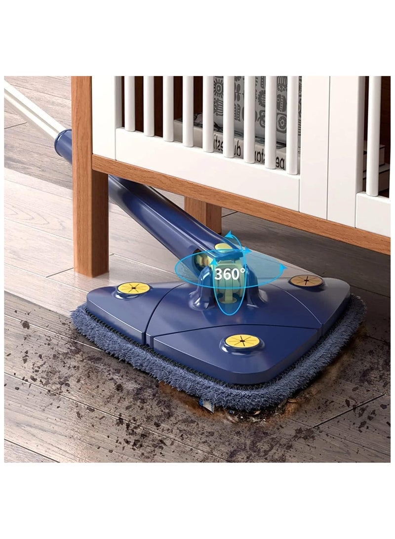 ممسحة مثلثة قابلة للدوران 360 درجة لتنظيف الأرضيات، ممسحة ضغط ذاتية أوتوماتيكية تعمل بالدفع والسحب، ممسحة مطبخ لتنظيف الغبار من الألياف الدقيقة لتنظيف الأرضيات والحوائط ونافذة السيارة - Image 3