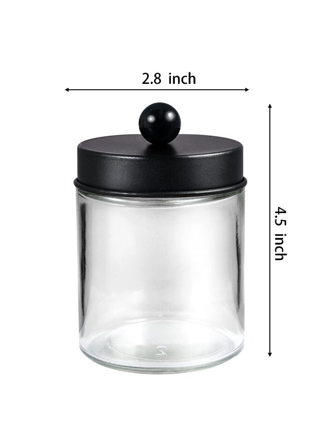 3 Pack Apothecary Jar Canisters Bathroom Vanity Organizer, Qtip Holder Storage Set with Stainless Steel Lids & Cute Stickers for Cotton Swabs, Makeup Sponges and Floss - Image 4