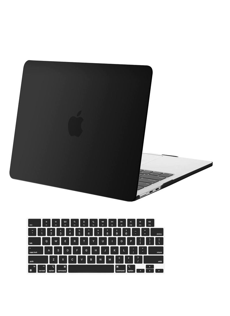 Generic - MacBook Air 13.6 inch Case 2022 Release A2681 M2 Chip with Retina Display & Touch ID Protective Plastic Hard Shell Case & Keyboard Cover Skin Black - Image 1