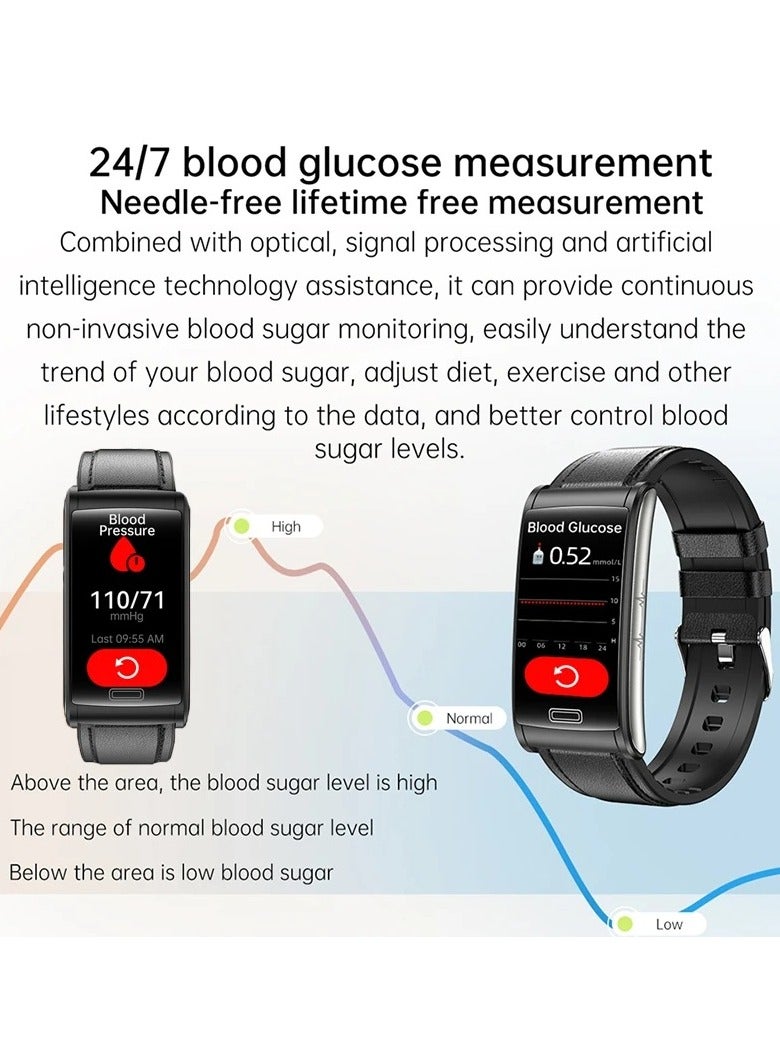 AROAQ E600 Smart Watch , Amoled Display Waterproof Sport Activity Tracker Watch, 1.47" Display Touch Screen Health Tracker Watch With 15 Plus Sports Mode, (brown belt) - Image 2