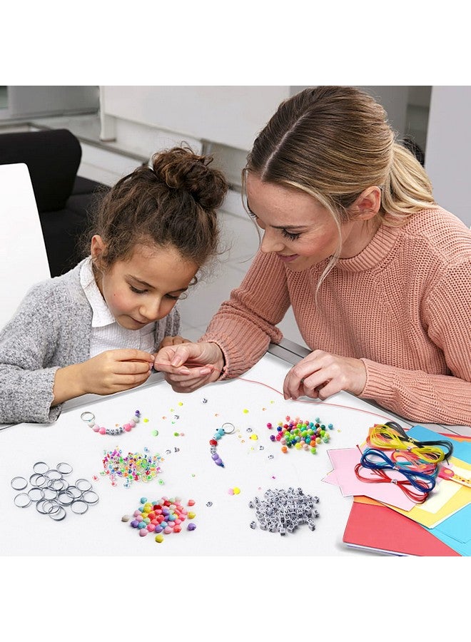 WATINC 286Pcs Diy Keychain Making Crafts Kits Adjustable Letter Heart Shape 6Mm Pony Transparent Beads Key Ring Bag Charm Bracelet Supplies Jewelry Accessories Holiday Party Favor For Women Men - Image 4