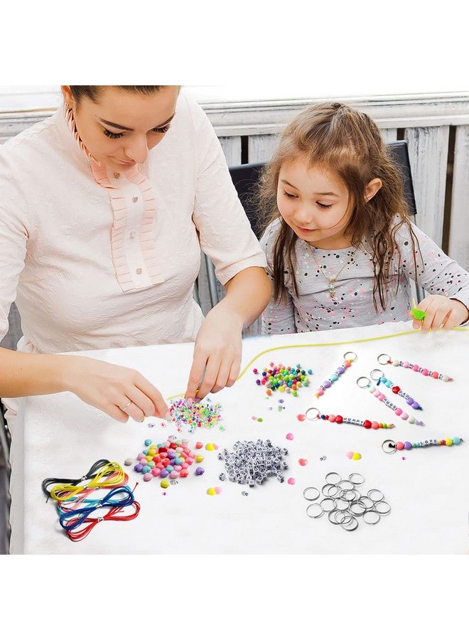 WATINC 286Pcs Diy Keychain Making Crafts Kits Adjustable Letter Heart Shape 6Mm Pony Transparent Beads Key Ring Bag Charm Bracelet Supplies Jewelry Accessories Holiday Party Favor For Women Men - Image 5