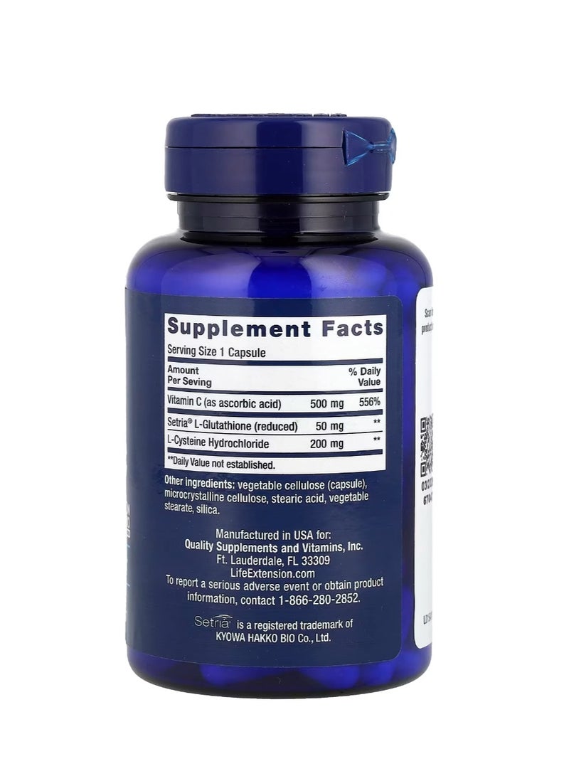 لايف إكستنشن الجلوتاثيون سيستين وسي 100 كبسولة - Image 2