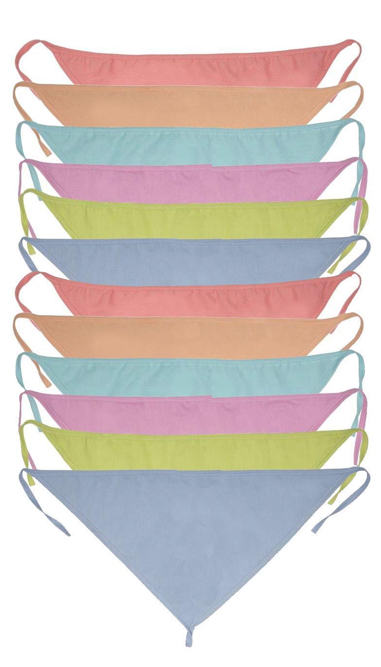 Teri Beri Baby's Cotton Cloth Diapers/Langot Washable and Reusable Nappies (Multicolour, 0-6 Months) Pack of 12 (Plain Triangle) - Image 1