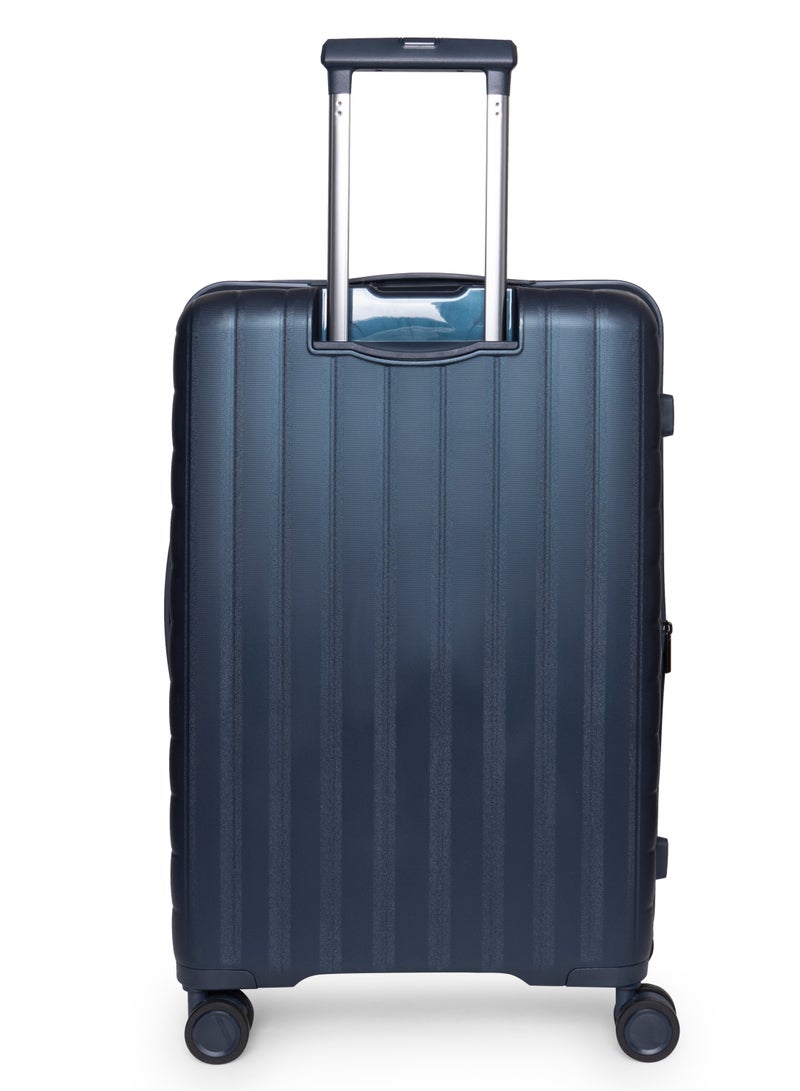 GIORDANO Giordano Titanium 24-Inch Check-In Luggage – Medium Hard Shell Trolley Suitcase with Extra Secure Lock, Expandable Luggage Design, 360° Double Spinner Wheels, Lightweight Unbreakable Travel Bag – Blue  - Image 3