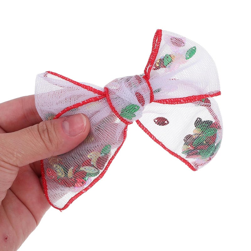 Ipetboom 4pcs Mesh Fabric Bowknot Hair Clips for Tulle Layer Side Hair Accessories Mesh Bow Claws - Image 4