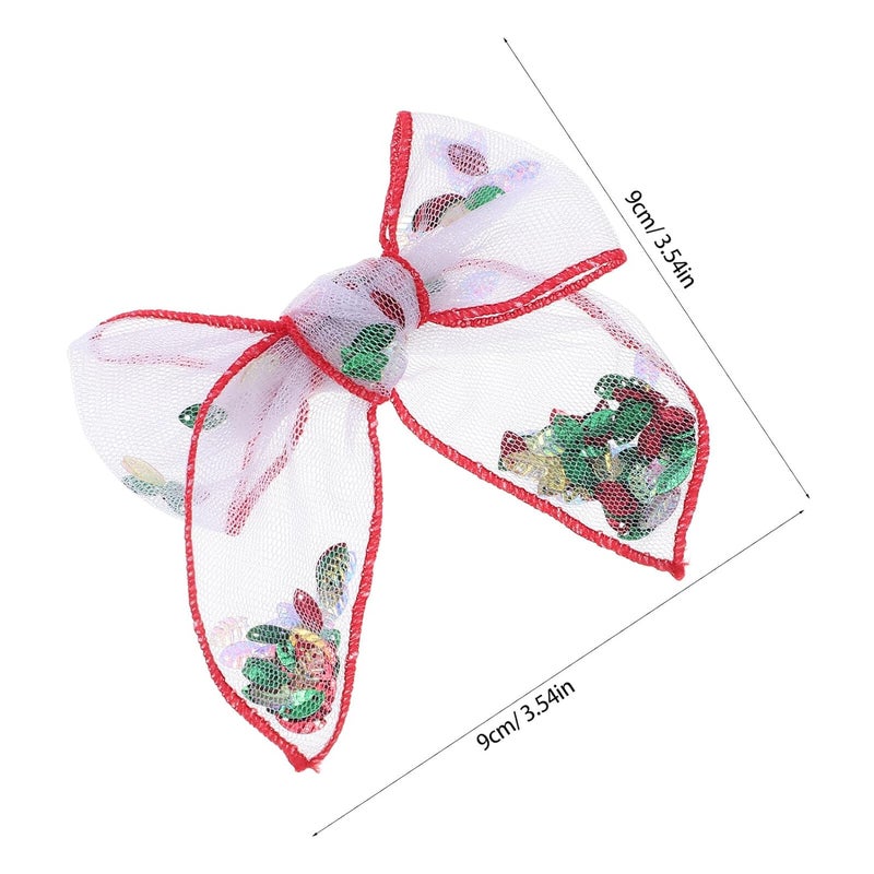 Ipetboom 4pcs Mesh Fabric Bowknot Hair Clips for Tulle Layer Side Hair Accessories Mesh Bow Claws - Image 2