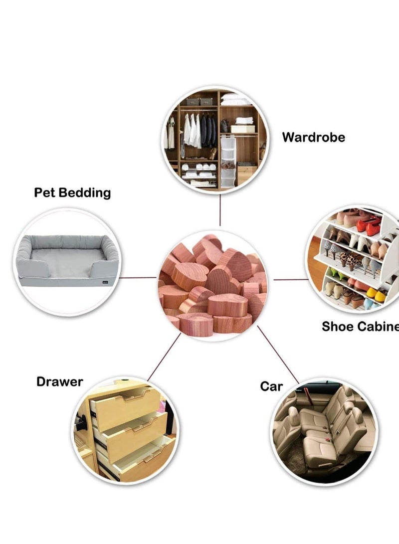 Captaintech Cedar Chips Sachets Bags for Closets and Drawers Blocks Clothes Storage Wood Hanger Scented Clothing Bag Fresheners 30 Pcs - Image 2