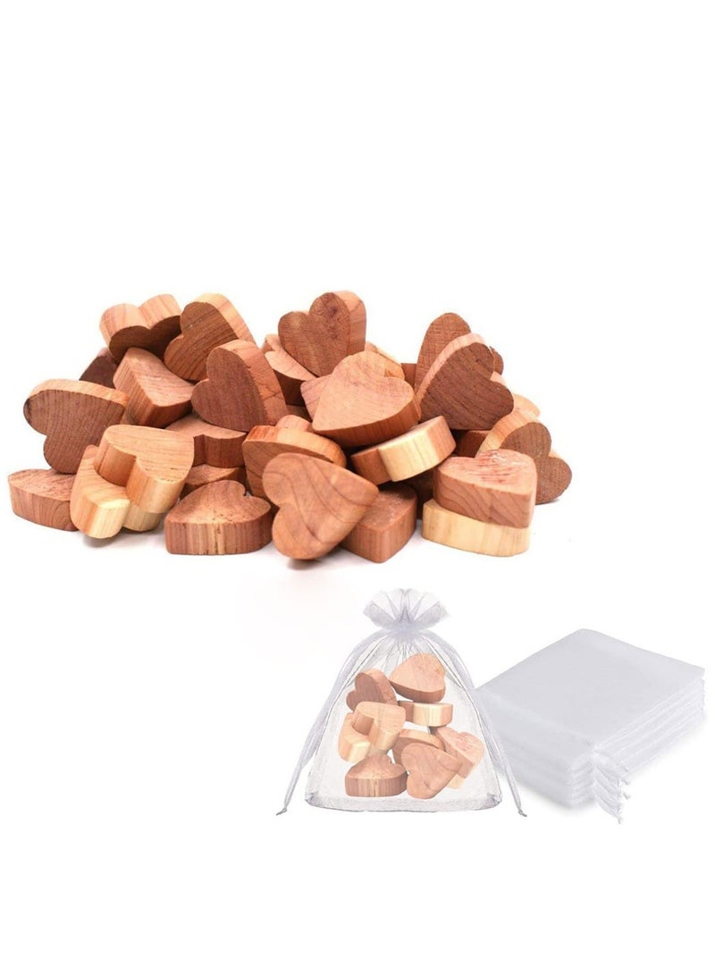 Captaintech Cedar Chips Sachets Bags for Closets and Drawers Blocks Clothes Storage Wood Hanger Scented Clothing Bag Fresheners 30 Pcs - Image 1