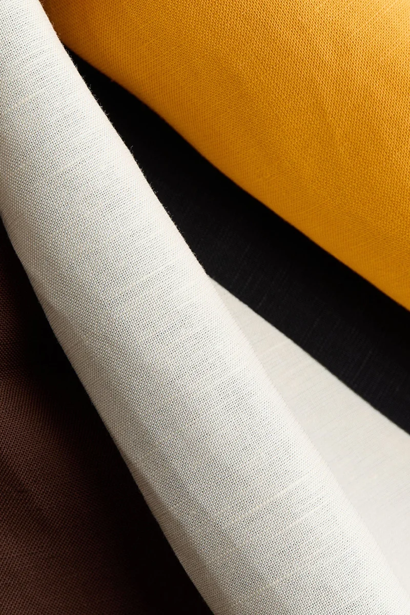 H&M Linen-blend godet-pleated skirt
