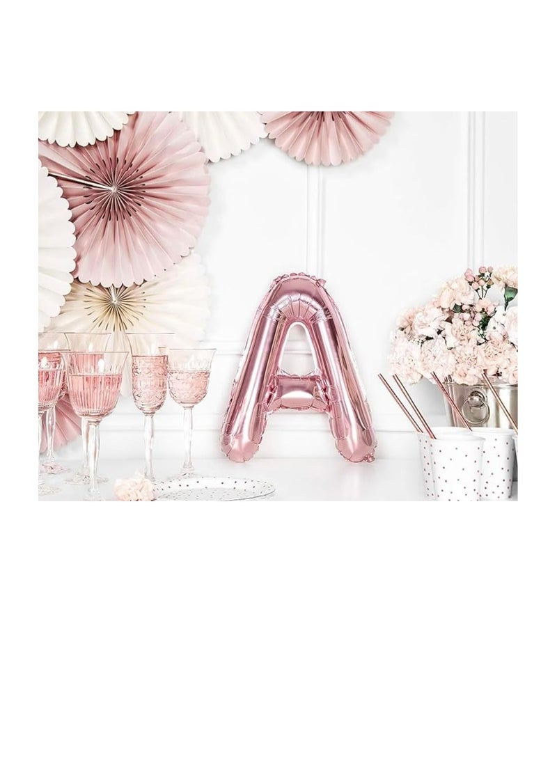 Party with Emma Rose Gold Letter A to Z Balloons 32 inch Alphabet Balloons Rose Gold Helium Foil Letter Balloon Banner for Birthday Party Anniversary Wedding Decoration (Rose Gold-E)  - Image 2