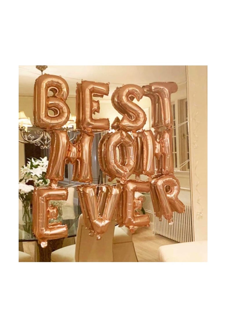 Party with Emma Rose Gold Letter A to Z Balloons 32 inch Alphabet Balloons Rose Gold Helium Foil Letter Balloon Banner for Birthday Party Anniversary Wedding Decoration (Rose Gold-E)  - Image 3