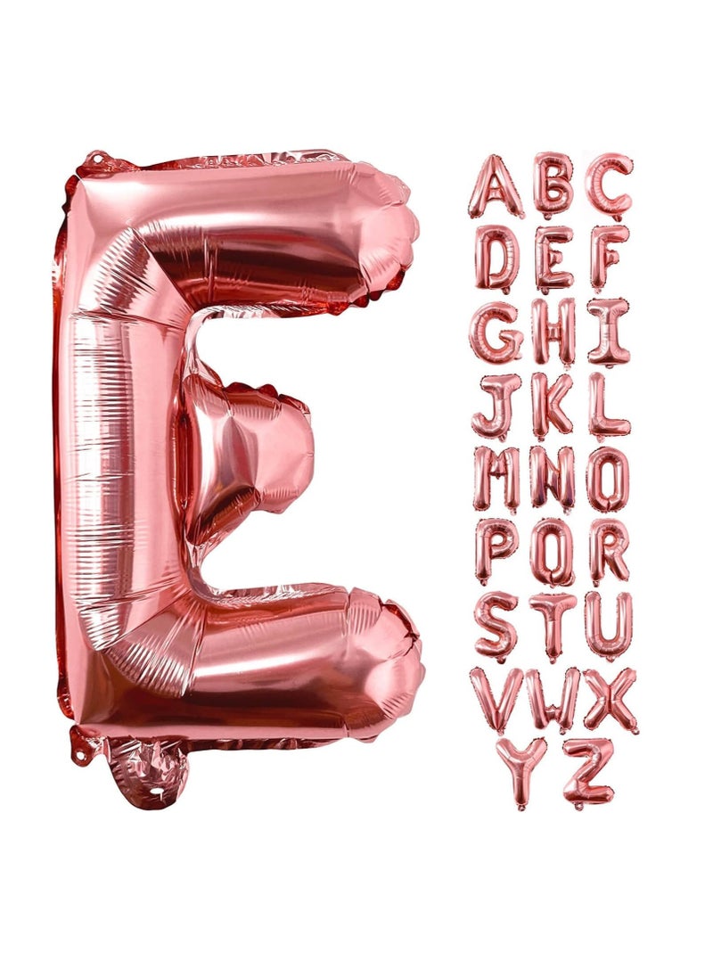 Party with Emma Rose Gold Letter A to Z Balloons 32 inch Alphabet Balloons Rose Gold Helium Foil Letter Balloon Banner for Birthday Party Anniversary Wedding Decoration (Rose Gold-E)  - Image 1
