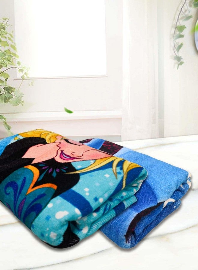 Athom Living Disney Frozen Elsa Kids Cotton Bath Towel – Soft, Super Absorbent, Vibrant Design, Perfect for Girls, Quick-Dry, Comfortable & Fun Bath Time Towel |350GSM, 60x120cm - Image 2