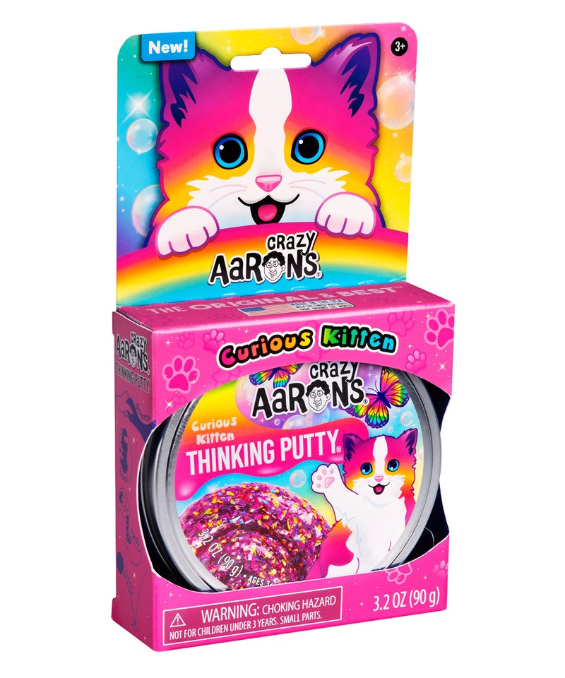 Crazy Aaron's Thinking PuttyÂ® - Curious Kitten - Multi-Color Sensory Putty for Kids and Grown ups in a 4" Tin - Creative and Endless Fun, Stress Relief Therapy Toys, Never Dries Out - Made in USA - Image 5