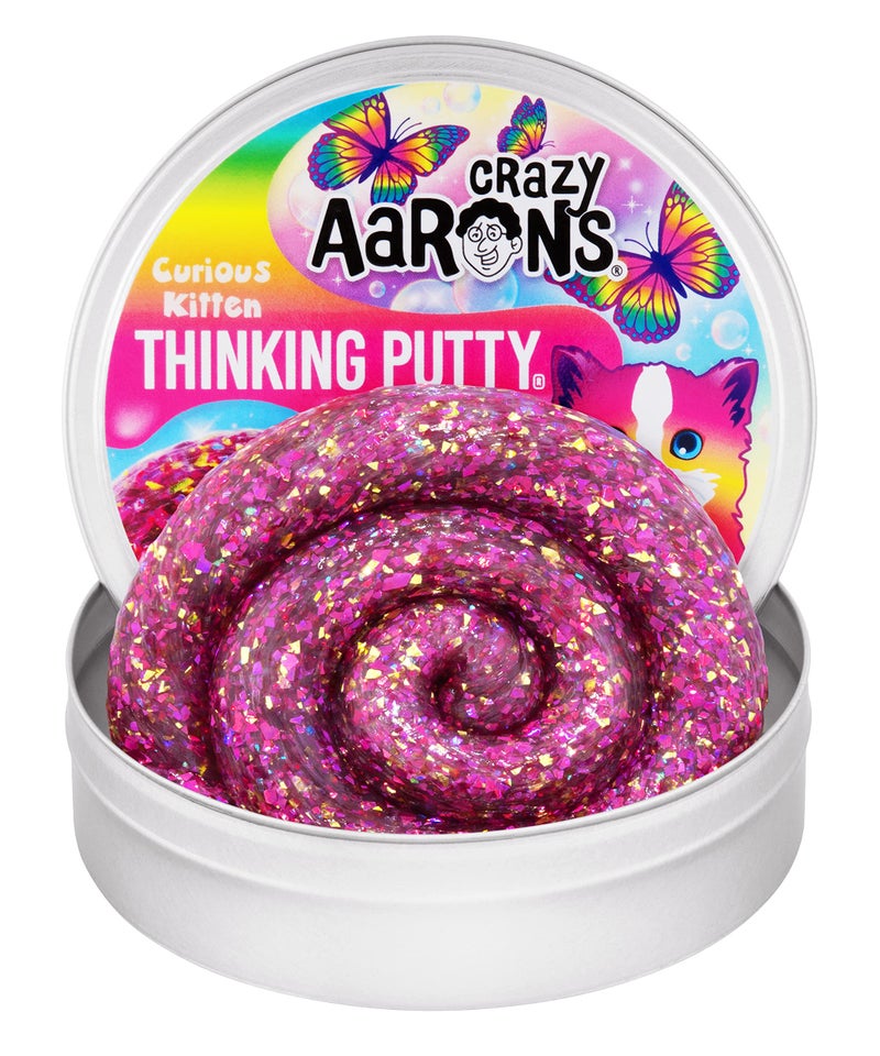 Crazy Aaron's Thinking PuttyÂ® - Curious Kitten - Multi-Color Sensory Putty for Kids and Grown ups in a 4" Tin - Creative and Endless Fun, Stress Relief Therapy Toys, Never Dries Out - Made in USA - Image 1