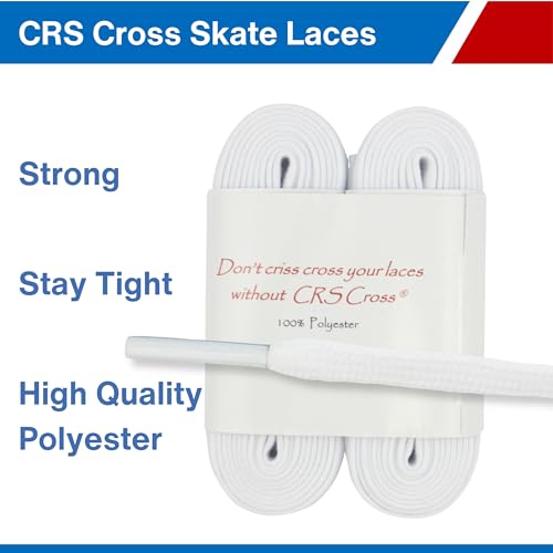 CRS Cross Figure Skate Laces. 2 Pair. White, Polyester, Stay Tight Skate Lace for Ice Skating, Figure and Roller Skates (100 Inch) - Image 5