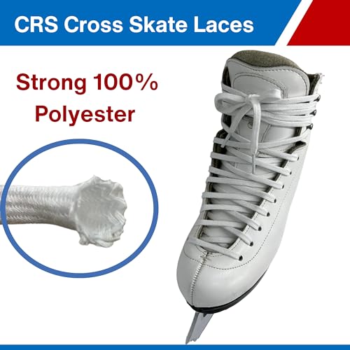 CRS Cross Figure Skate Laces. 2 Pair. White, Polyester, Stay Tight Skate Lace for Ice Skating, Figure and Roller Skates (100 Inch) - Image 4