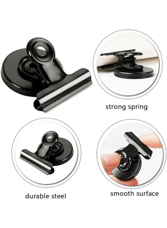 HOOTO 12pcs Fridge Magnet Refrigerator Magnets, Heavy Duty Magnetic Clips, Strong Clip Magnets for Whiteboard, Fridge, Locker, Office, Photo Displays, 3cm Wide - Image 2
